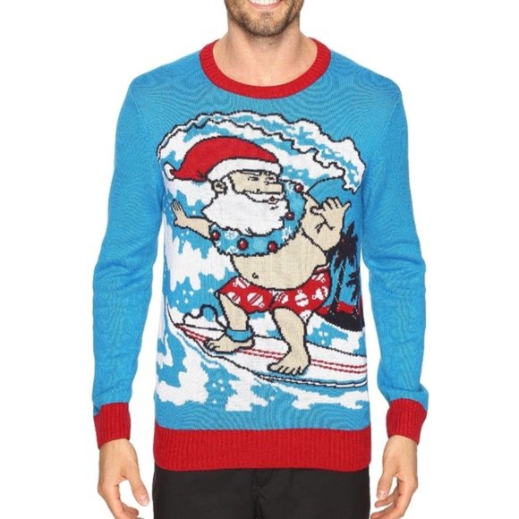 Travis Mathew | Sweaters | Travis Mathew Surfing Santa Ugly Christmas  Sweater Size Xl | Poshmark